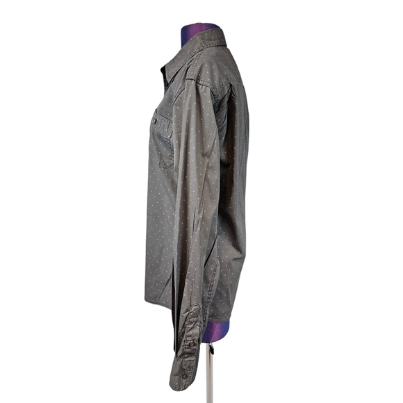 Wrangler Flex Comfort Gray Long Sleeve Button Down Shirt Size Medium Men's - Picture 4 of 11